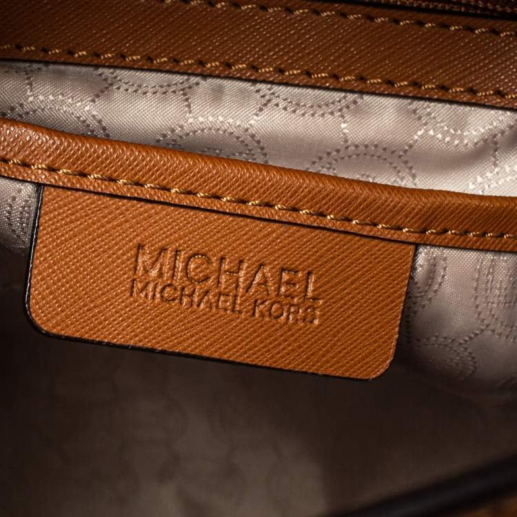 Pre Owned MICHAEL Michael Kors Brown Saffiano Leather Large Selma Tote