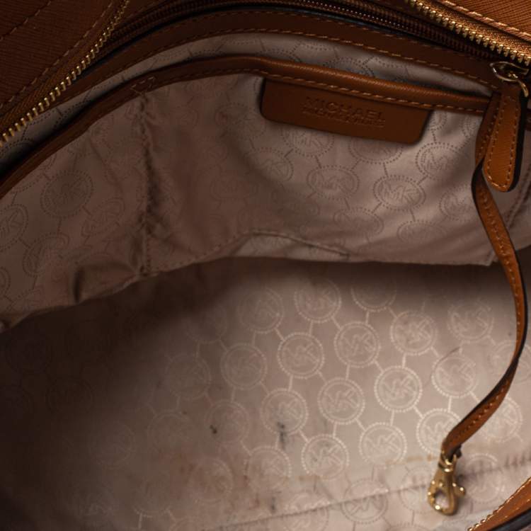 Pre Owned MICHAEL Michael Kors Brown Saffiano Leather Large Selma Tote