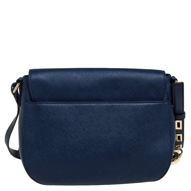 Pre Owned MICHAEL Michael Kors Blue Leather Large Hamilton Shoulder Bag