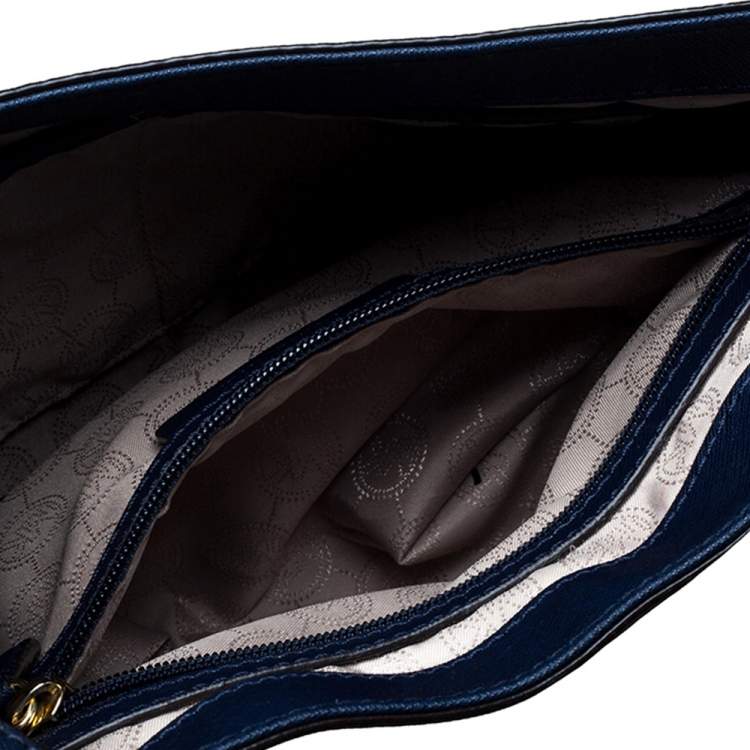 Pre Owned MICHAEL Michael Kors Blue Leather Large Hamilton Shoulder Bag