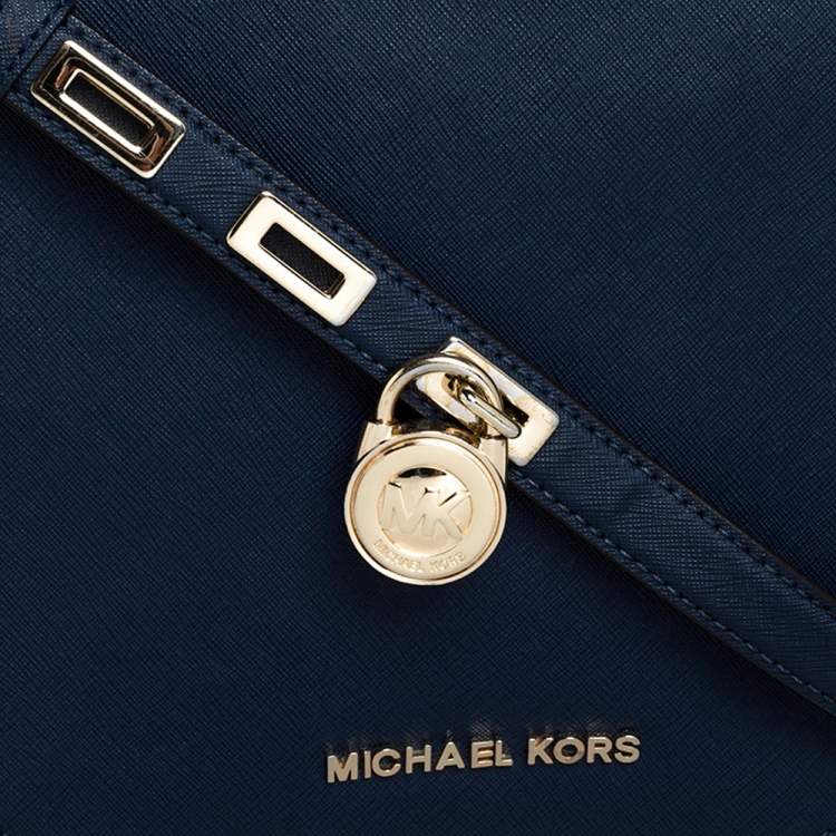 Pre Owned MICHAEL Michael Kors Blue Leather Large Hamilton Shoulder Bag