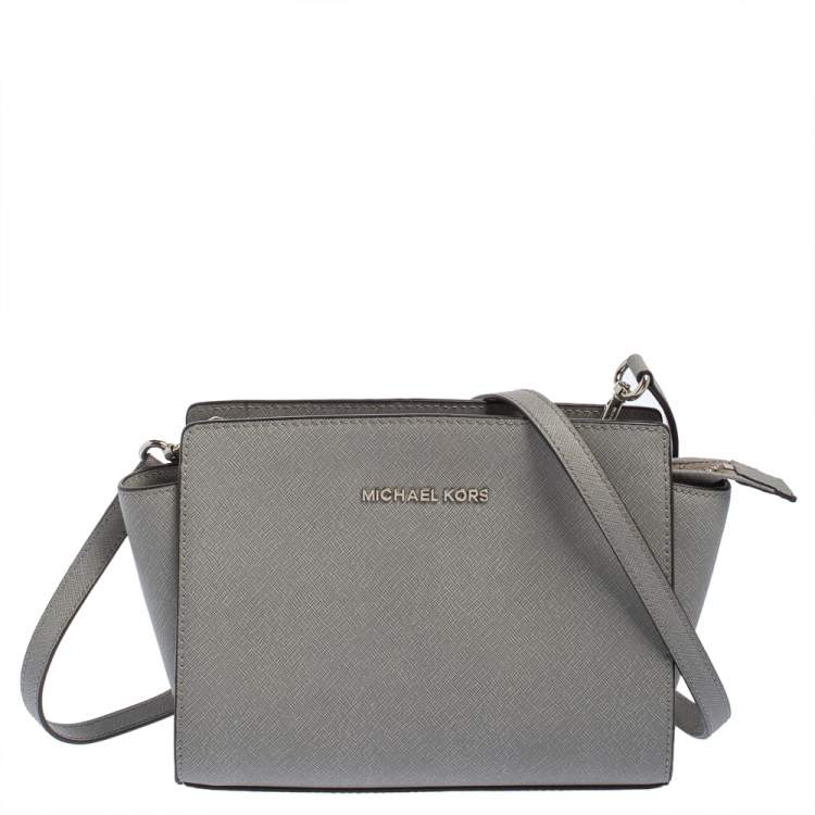 BRAND NEW MICHAEL KORS GREY LEATHER TOTE BAG WITH ADDITIONAL STRAP M   Whispers Dress Agency  sdrcomec