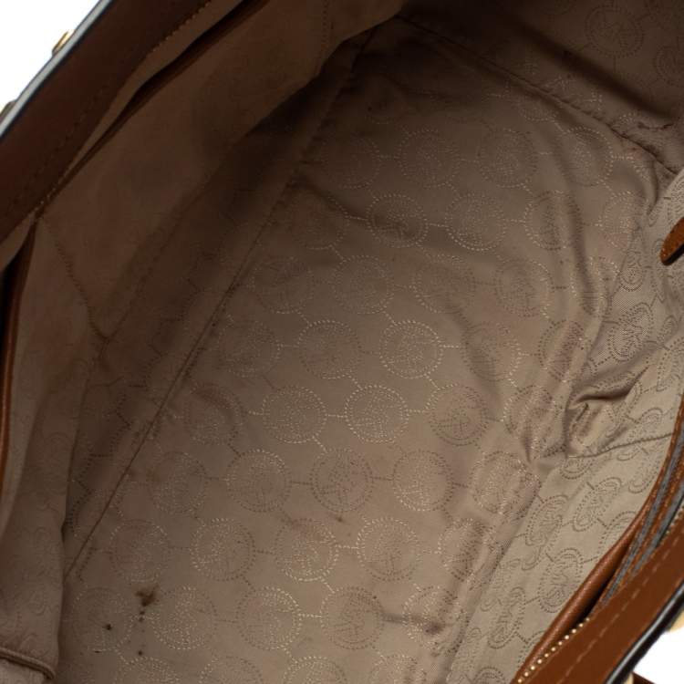 Pre Owned MICHAEL Michael Kors Brown Studded Leather Selma Tote