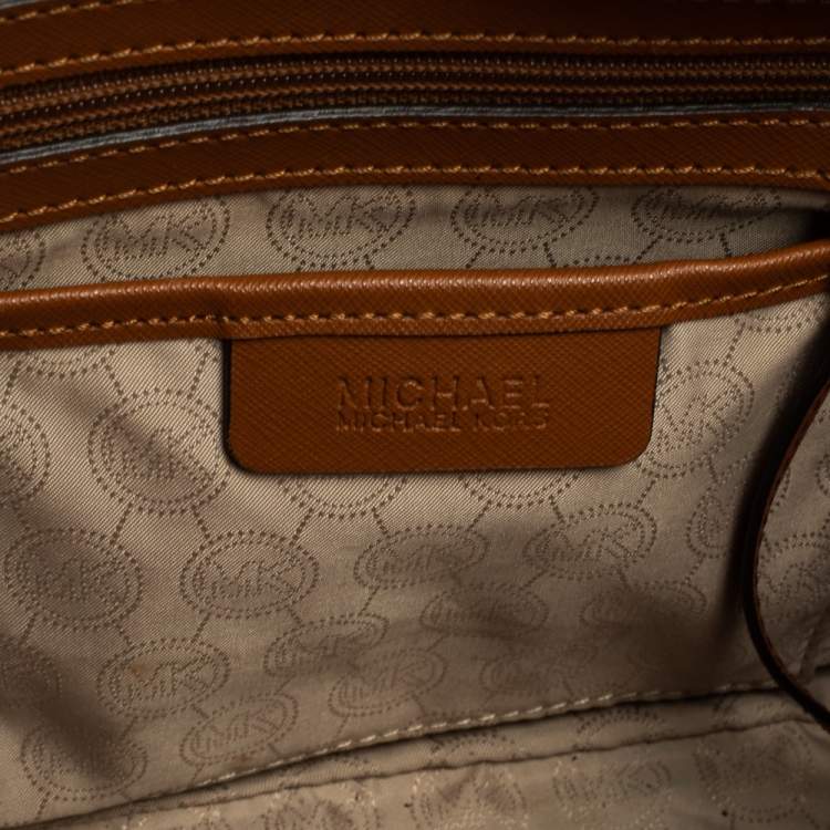 Pre Owned MICHAEL Michael Kors Brown Studded Leather Selma Tote