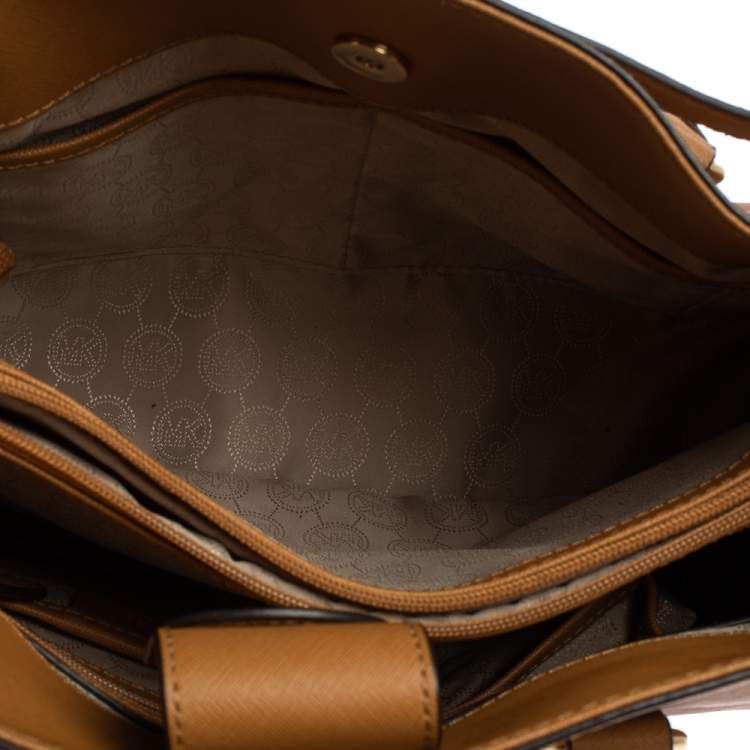 Pre Owned Michael Michael Kors Tan Leather Hamilton East West Tote