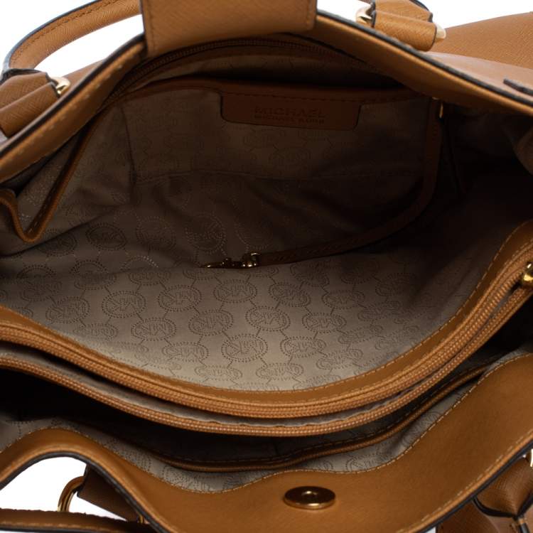 Pre Owned Michael Michael Kors Tan Leather Hamilton East West Tote