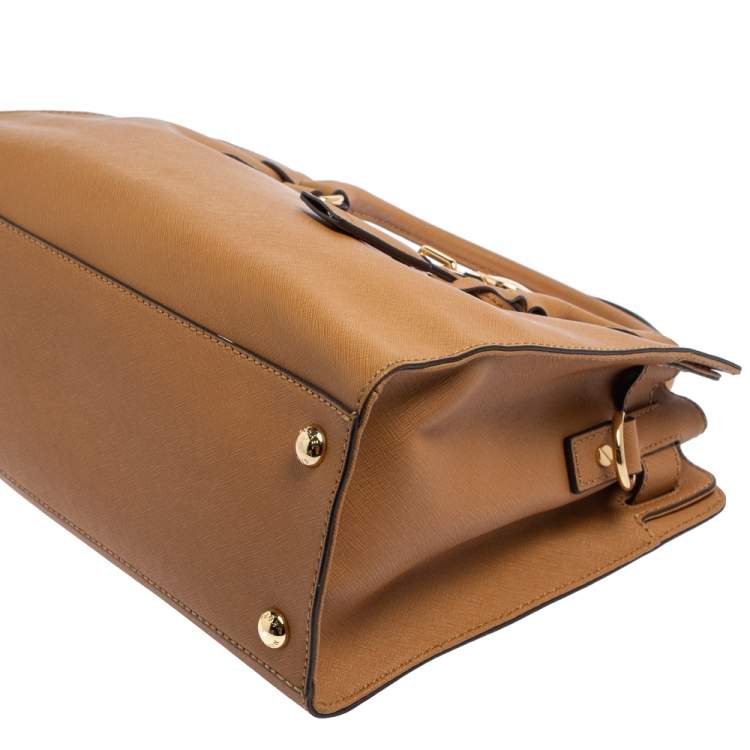 Pre Owned Michael Michael Kors Tan Leather Hamilton East West Tote