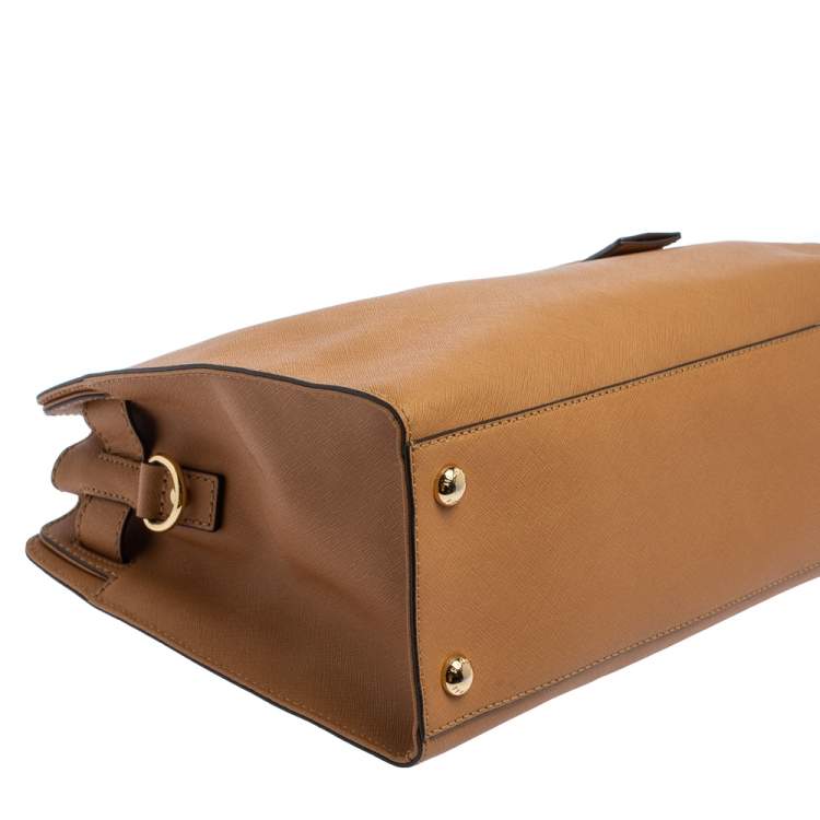 Pre Owned Michael Michael Kors Tan Leather Hamilton East West Tote