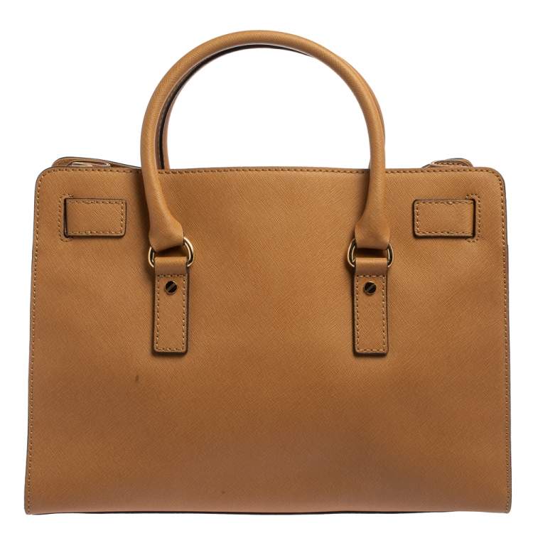 Pre Owned Michael Michael Kors Tan Leather Hamilton East West Tote