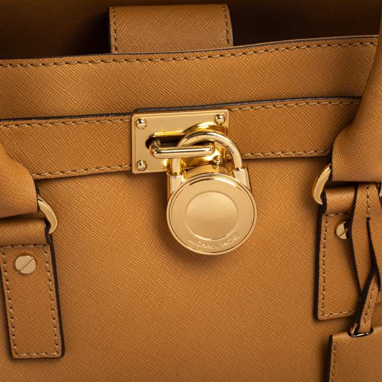 Pre Owned Michael Michael Kors Tan Leather Hamilton East West Tote