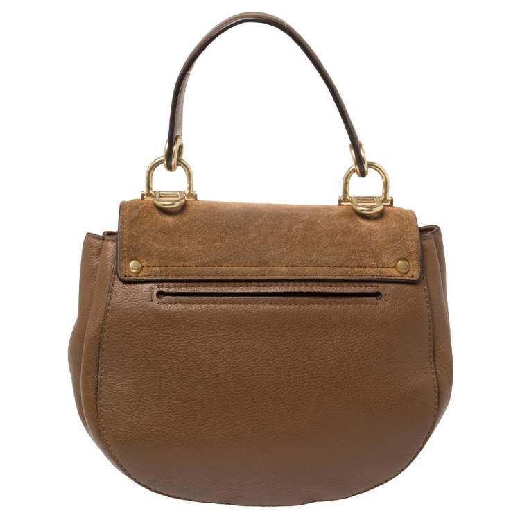 Pre Owned MICHAEL Michael Kors Brown Leather and Suede Medium Isadore Top Handle Bag