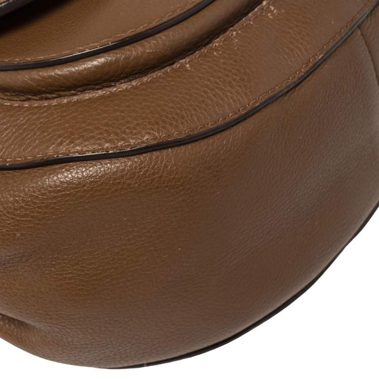 Pre Owned MICHAEL Michael Kors Brown Leather and Suede Medium Isadore Top Handle Bag