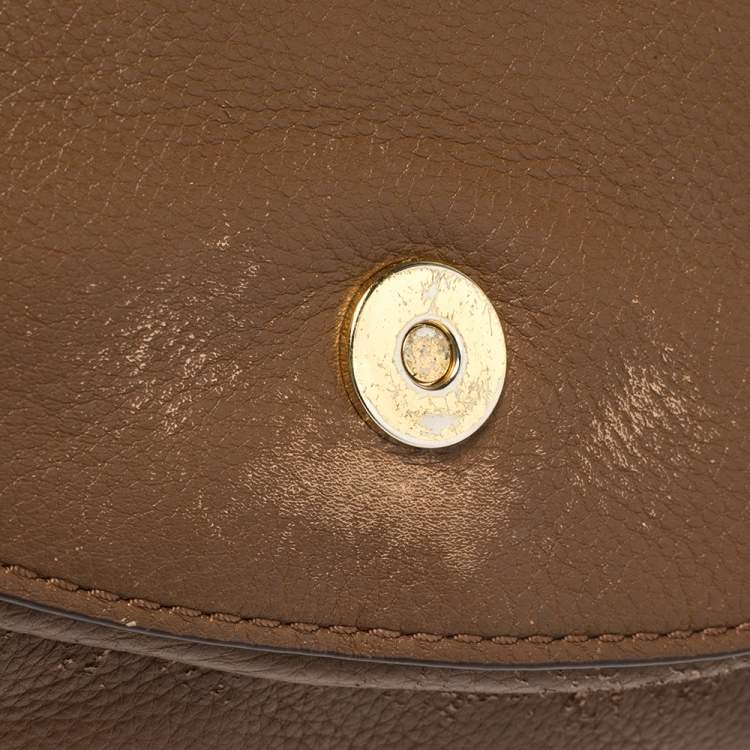 Pre Owned MICHAEL Michael Kors Brown Leather and Suede Medium Isadore Top Handle Bag