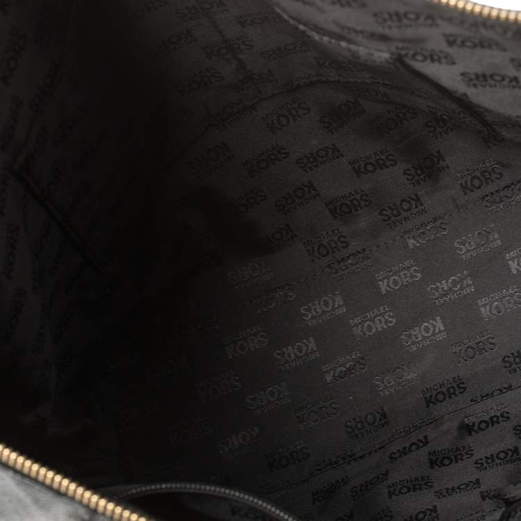 Pre Owned  MICHAEL Michael Kors Black Signature Coated Canvas Jet Set Tote