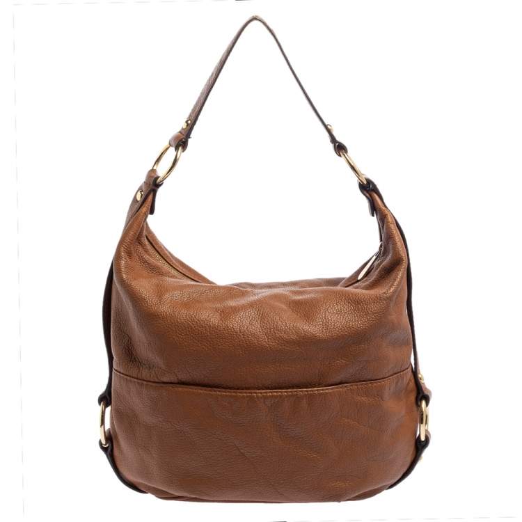 Pre Owned MICHAEL Michael Kors Brown Leather Fulton Hobo