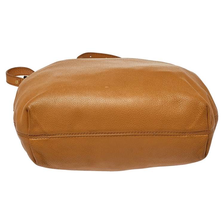 Pre Owned MICHAEL Michael Kors Tan Grained Leather Jet Set Chain Hobo