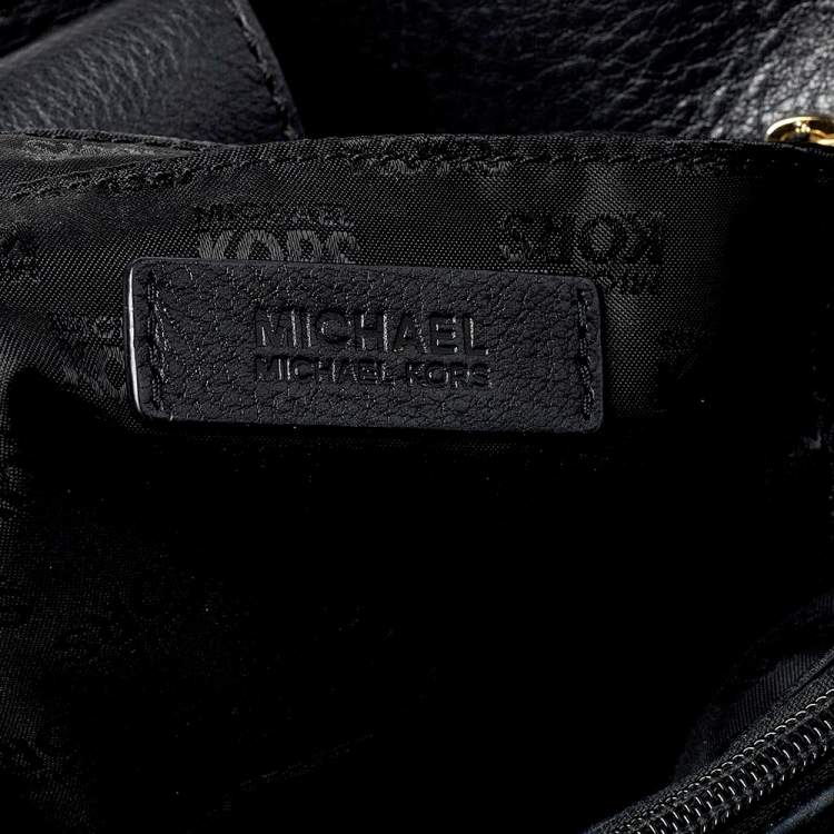 Pre Owned MICHAEL Michael Kors Black Leather Hamilton East West Tote