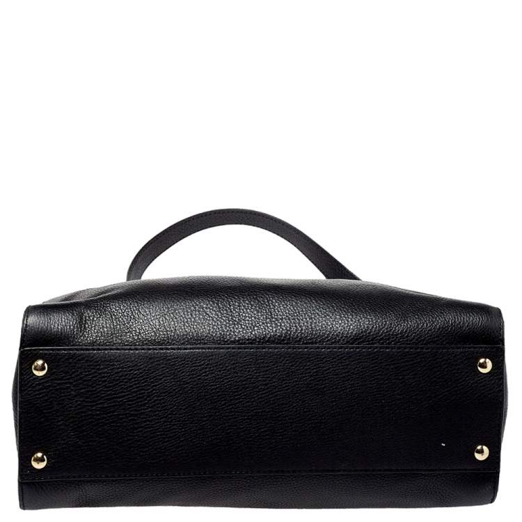 Pre Owned MICHAEL Michael Kors Black Leather Hamilton East West Tote
