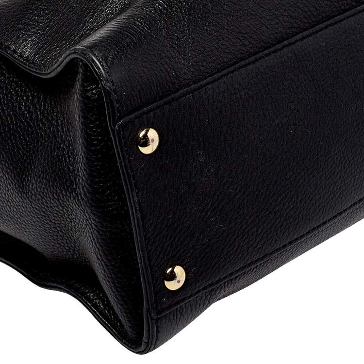 Pre Owned MICHAEL Michael Kors Black Leather Hamilton East West Tote