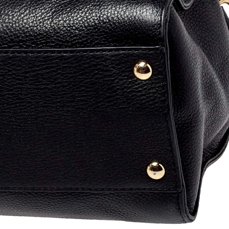 Pre Owned MICHAEL Michael Kors Black Leather Hamilton East West Tote