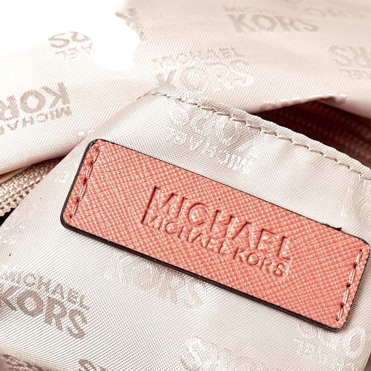 Pre Owned MICHAEL Michael Kors Peach Leather Bedford Shoulder Bag