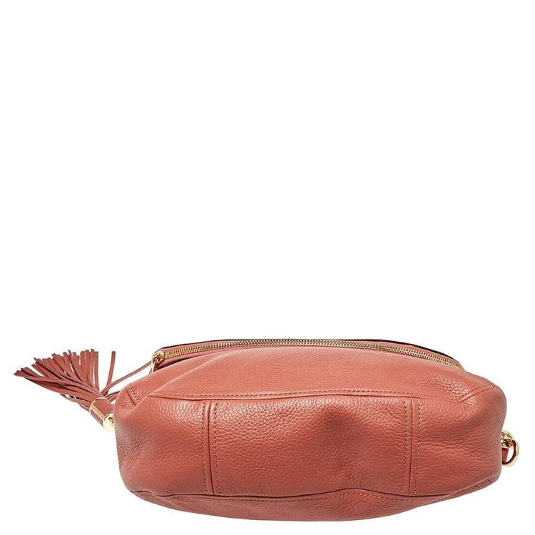 Pre Owned MICHAEL Michael Kors Peach Leather Bedford Shoulder Bag