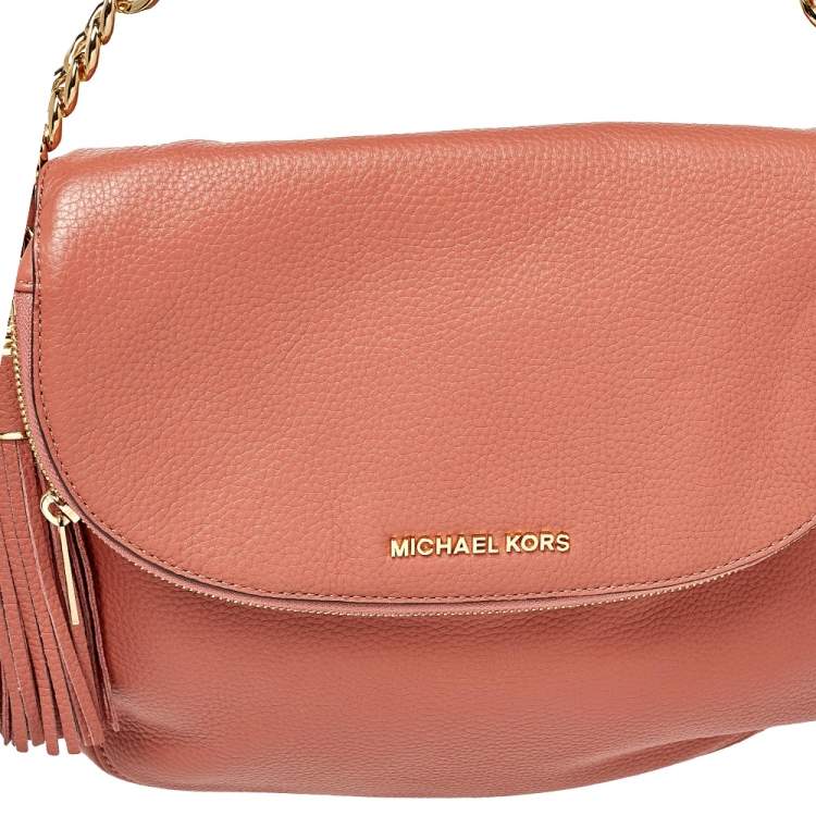 Pre Owned MICHAEL Michael Kors Peach Leather Bedford Shoulder Bag
