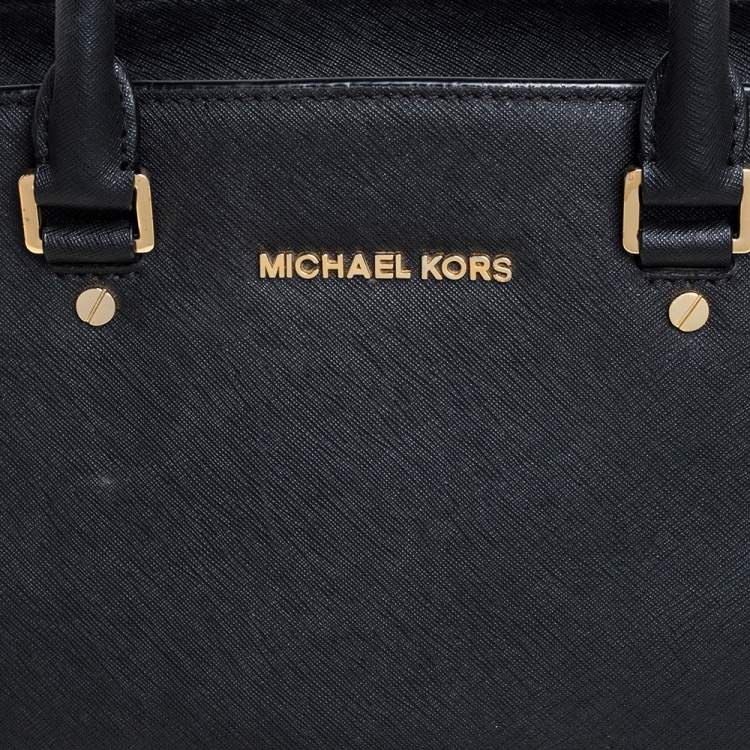 Pre Owned MICHAEL Michael Kors Black Saffiano Leather Large Selma Tote