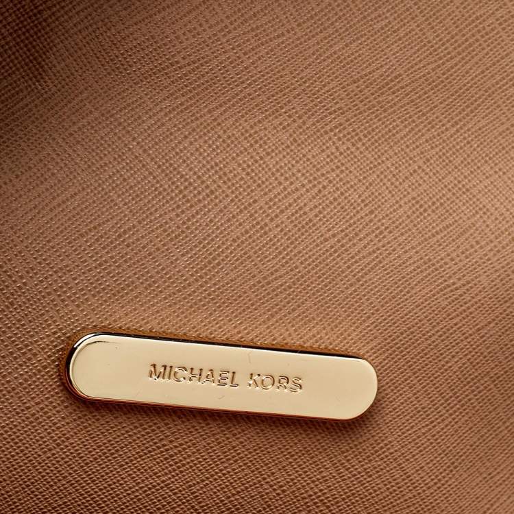 Pre Owned MICHAEL Michael Kors Orange Grained Leather Large Mercer Tote