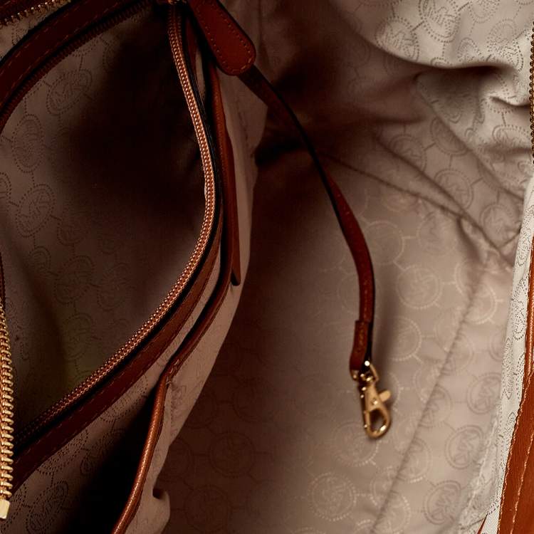 Pre Owned MICHAEL Michael Kors Brown Saffiano Leather Large Selma Tote