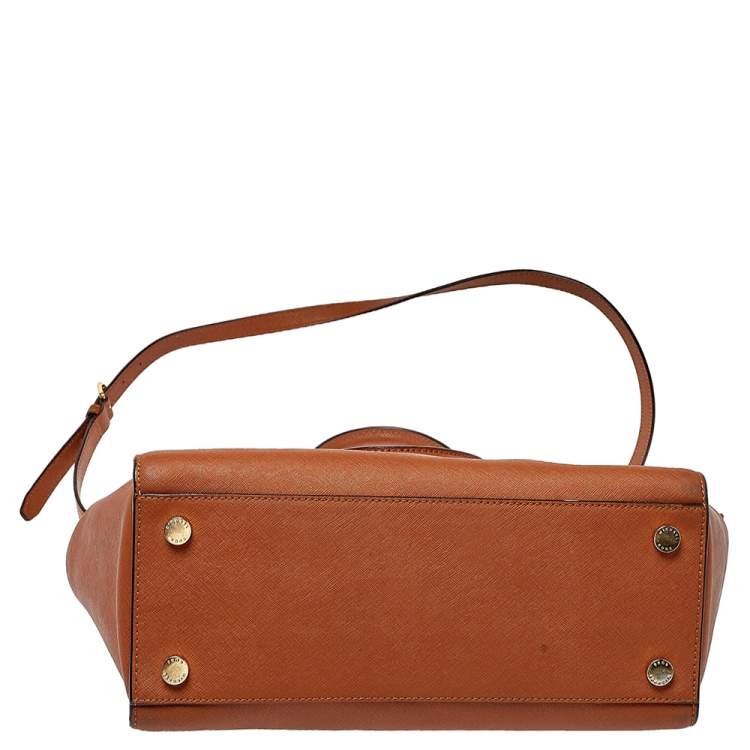 Pre Owned MICHAEL Michael Kors Brown Saffiano Leather Large Selma Tote