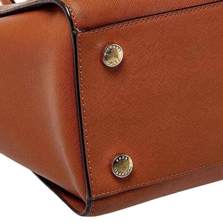 Pre Owned MICHAEL Michael Kors Brown Saffiano Leather Large Selma Tote