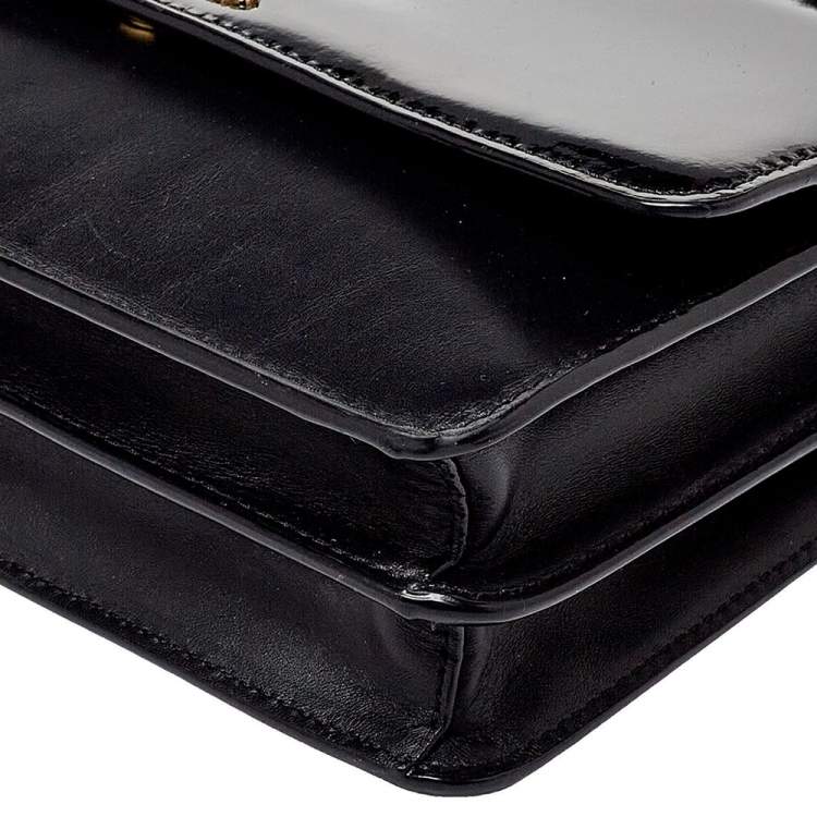 Pre Owned MICHAEL Michael Kors Black Leather and Patent Leather Daniela Crossbody Bag