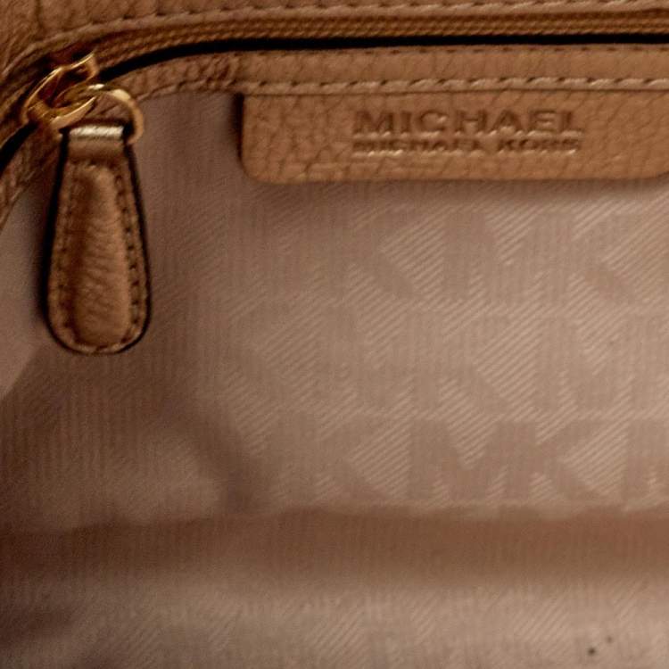 Pre Owned MICHAEL Michael Kors Beige/Gold Raffia and Leather Rosalie Clutch Bag