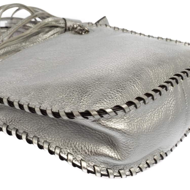 Pre Owned MICHAEL Michael Kors Silver Leather Chelsea Chain Shoulder Bag 