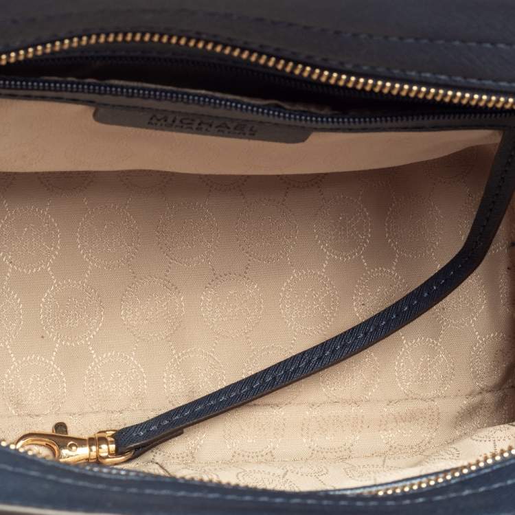 Pre Owned MICHAEL Michael Kors Navy Blue Saffiano Leather Medium Selma Tote