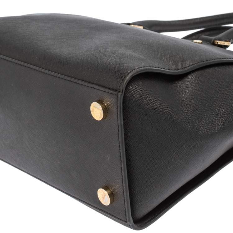 Pre Owned MICHAEL Michael Kors Black Saffiano Leather Large Selma Tote
