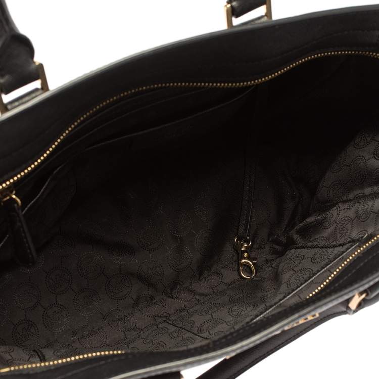 Pre Owned MICHAEL Michael Kors Black Saffiano Leather Large Selma Tote