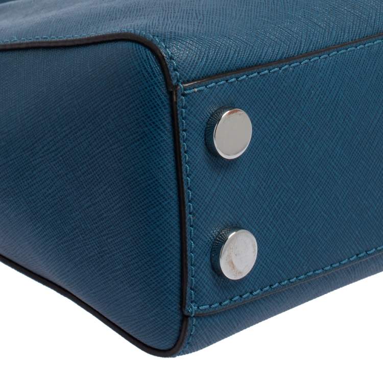 Pre Owned MICHAEL Michael Kors Blue Leather Mini Cynthia Tote