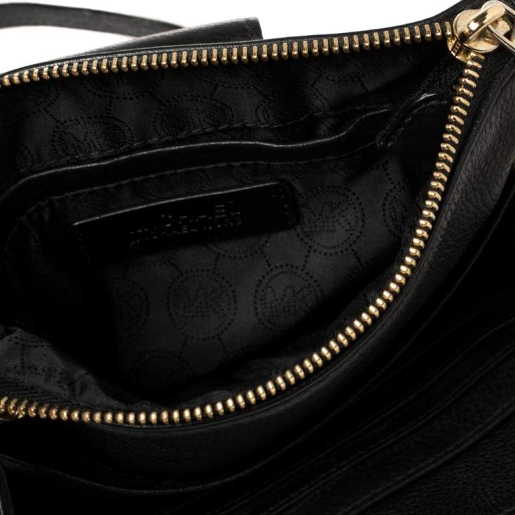 Pre Owned MICHAEL Michael Kors Black Leather Large Fulton Crossbody Bag