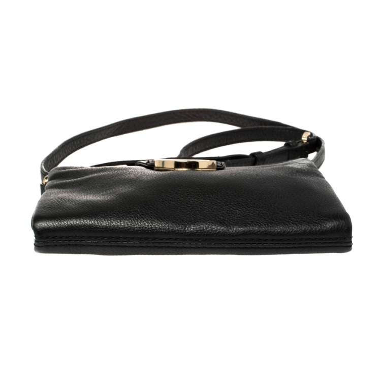 Pre Owned MICHAEL Michael Kors Black Leather Large Fulton Crossbody Bag