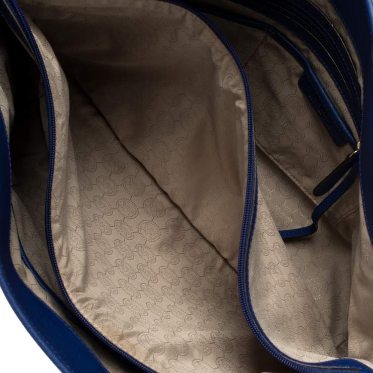 Pre Owned Michael Kors Royal Blue Saffiano Leather Large Jet Set Travel Tote