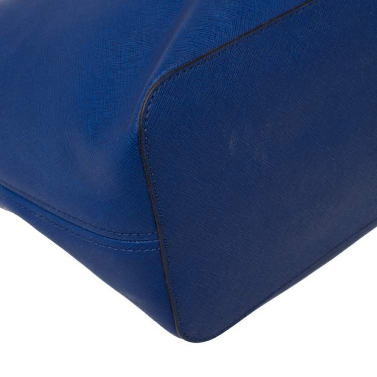 Pre Owned Michael Kors Royal Blue Saffiano Leather Large Jet Set Travel Tote