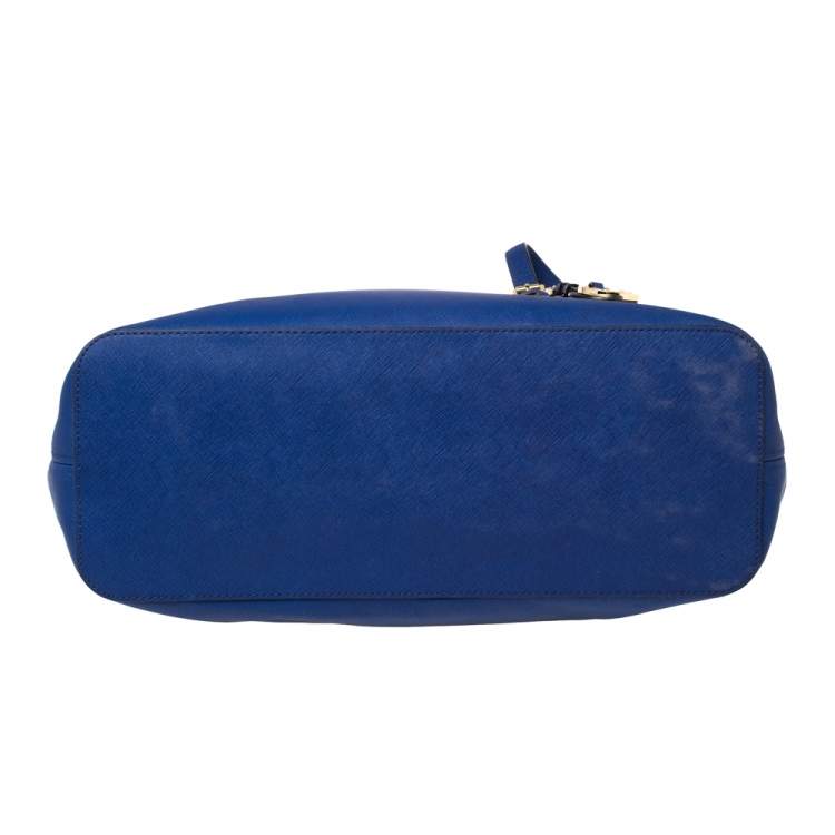 Pre Owned Michael Kors Royal Blue Saffiano Leather Large Jet Set Travel Tote