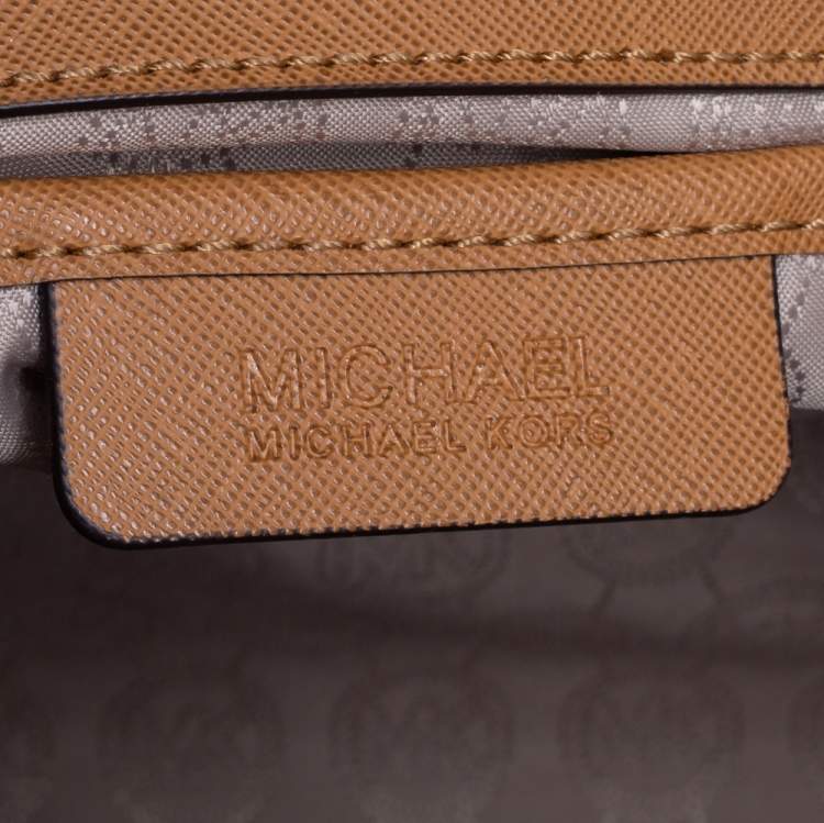 Pre Owned MICHAEL Michael Kors Tan Saffiano Leather Large Selma Tote