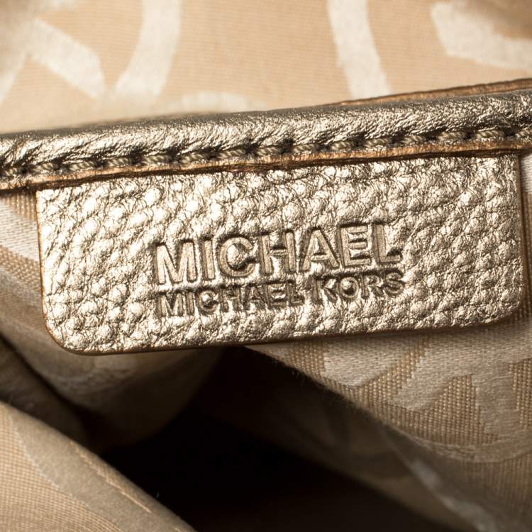 مملوكة مسبقًا MICHAEL Michael Kors Metallic Gold Leather Large Grayson Satchel
