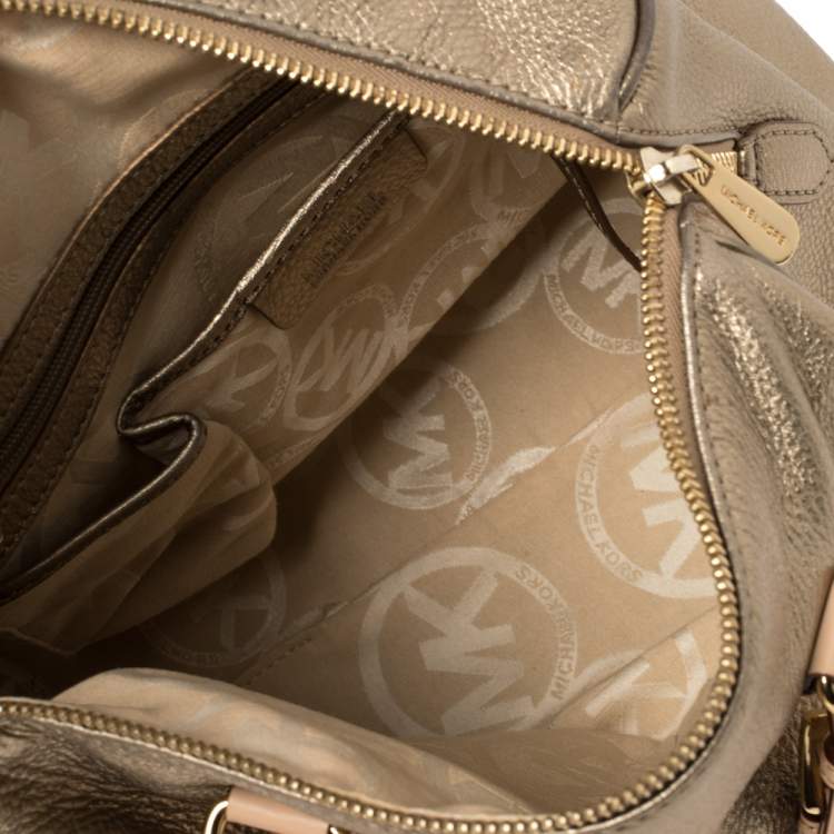مملوكة مسبقًا MICHAEL Michael Kors Metallic Gold Leather Large Grayson Satchel