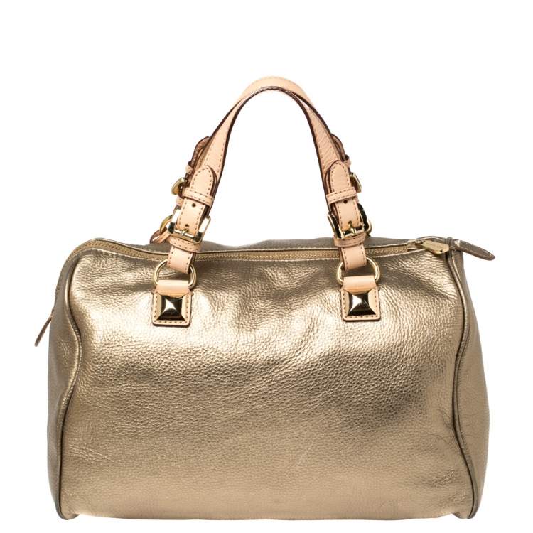 مملوكة مسبقًا MICHAEL Michael Kors Metallic Gold Leather Large Grayson Satchel