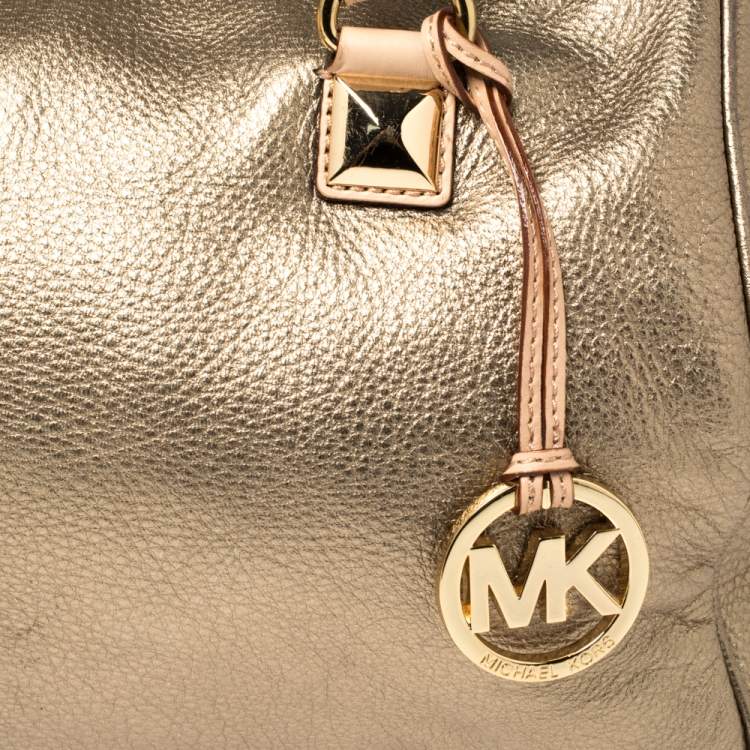 مملوكة مسبقًا MICHAEL Michael Kors Metallic Gold Leather Large Grayson Satchel