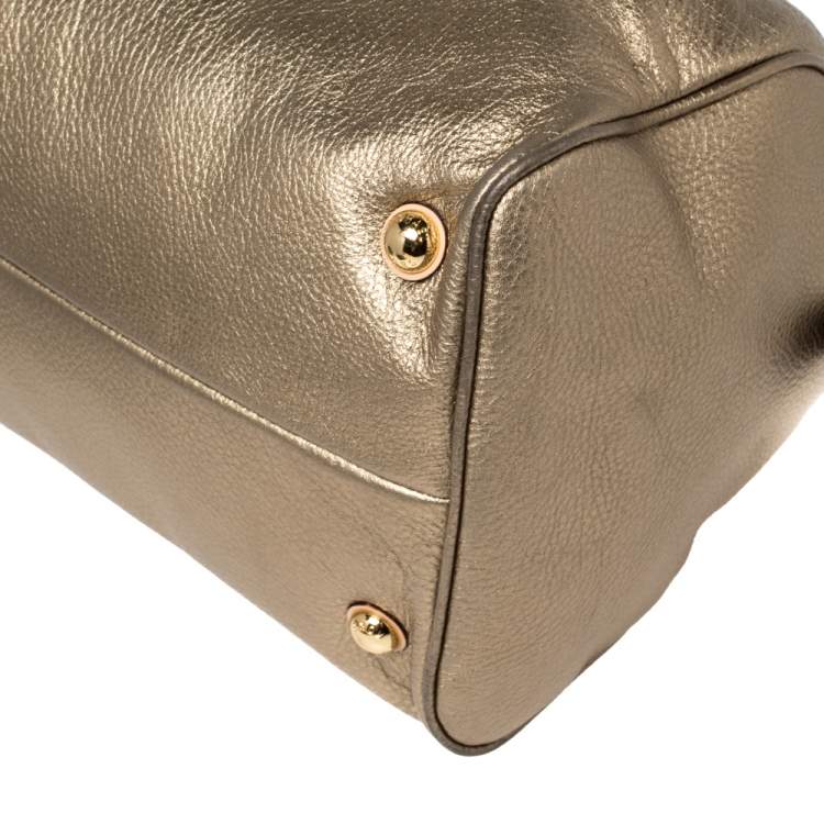 مملوكة مسبقًا MICHAEL Michael Kors Metallic Gold Leather Large Grayson Satchel